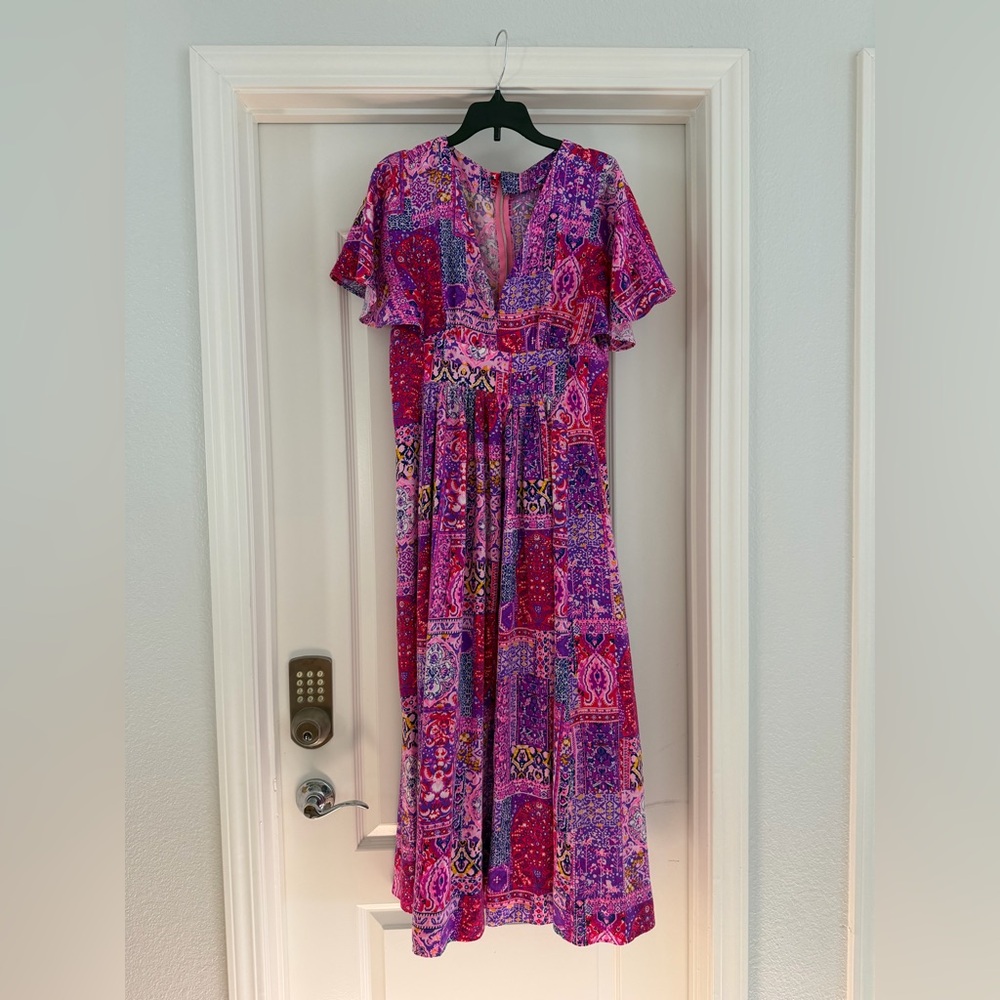 Vibrant Vintage Handmade Patchwork Dress